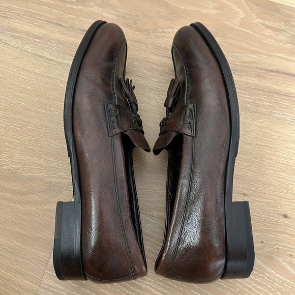 Suitsupply Brown Italian Leather Tassle Loafers Slip On Dress Shoes Size 10.5 - Picture 9 of 10